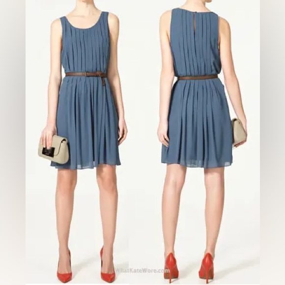 Zara Woman Sleeveless Pleated Mini Dress M - Picture 5 of 5